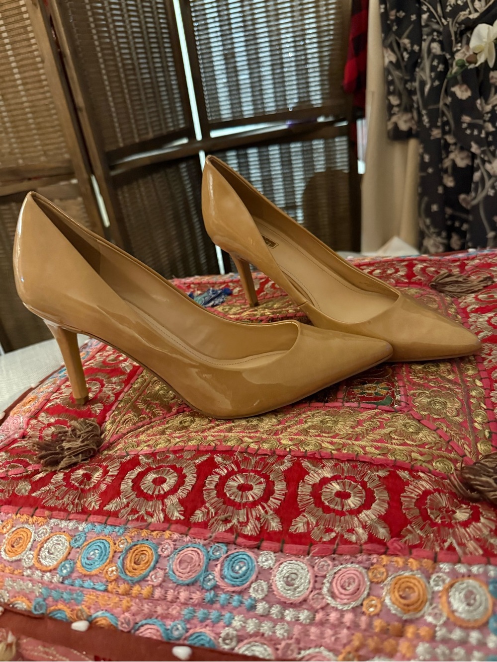 BCBGeneration Patent Nude Pointed-Toe Pumps